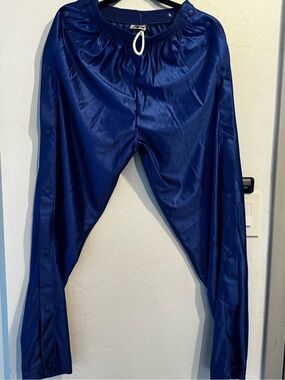 Men's Navy Snap-Button Track Pants